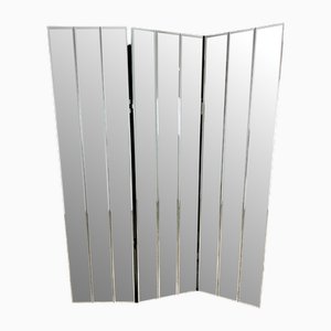 Vintage 3-Leaf Screen in Beveled Mirrors, 1980s