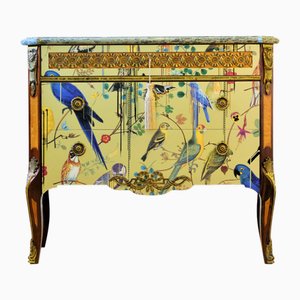 Gustavian Haupt Chest with Three Drawers in Gold Design, 1950s