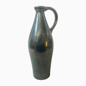 Modernist Olive Green Fat Lava Ceramic German Jug, 1970s