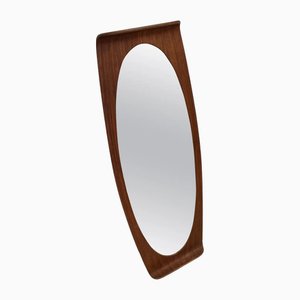 Mid-Century Modern Curved Teak Wall Mirror by Campo E Graffi, 1950s
