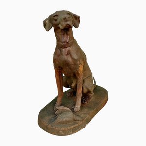 Statue of a Hunting Dog with a Pheasant, 1960s, Cast Iron