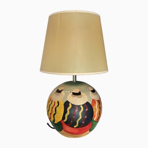 Lampe de Bureau Vintage Représentant une Femme au Chapeau dans le Sable, 1970s