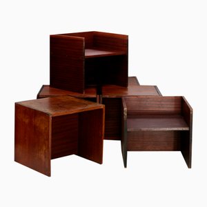 Reversible Bedside Tables, 1950, Set of 6