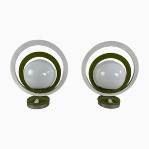 Space Age Bedside Lamps, Italy, 1970s, Set of 2