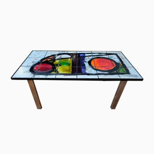 Coffee Table in Ceramic and Multicolored Volcano Lava by Juliette Belarti, Belgium, 1960s