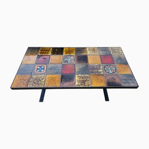 Coffee Table in French Enameled Ceramic from Roche Bobois, 1970s