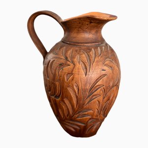 Jarra de cerámica de imitación de madera