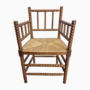 Vintage Bobbin Chair in Oak Wood, 1930s