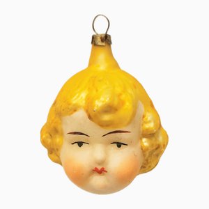 Boules de Noël en Verre Têtes d'Ange, 1890s, Set de 5