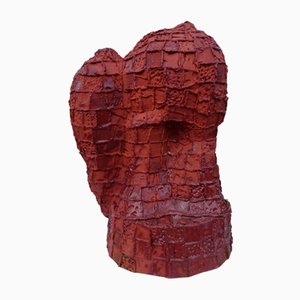 Grande Sculpture Abstraite en Patchwork Constructif en Céramique, 1970s