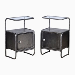 Vintage Nachttische aus Eisen, 1950er, 2er Set
