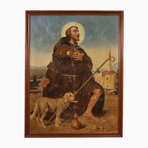 Italian Artist, Saint Roch, 1930, Oil on Canvas, Framed