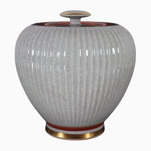 Großes dänisches Porzellangefäß mit Craclé-Glasur von Royal Copenhagen, 1950er