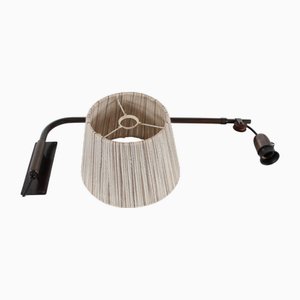 Lampada da parete regolabile in ottone con paralume di Hans Bergström per Bergboms, anni '30