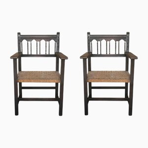 Poltrone Trono, Catalana, XX secolo, 1890, set di 2
