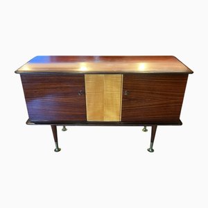 Zweifarbiges deutsches Mid-Century Sideboard mit Messingfüßen auf konischen Beinen, 1950er