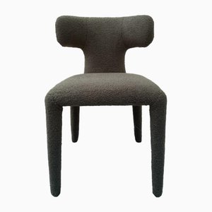 Instinto Dining Chair in Gray Bouclé by Moanne