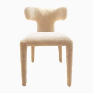 Instinto Dining Chair in White Bouclé by Moanne