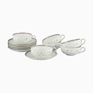Milky Way Teacups with Saucers by Bing and Grondahl, 1930s, Set of 12