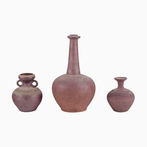 Mid-Century Vases in Chamotte Clay, Set of 3