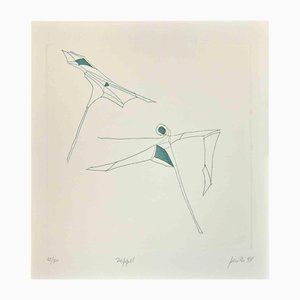 Achille Perilli, Phrases, Rappel, Etching, 1999
