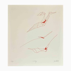 Achille Perilli, Phrases, Rivage, Eau-forte, 1999