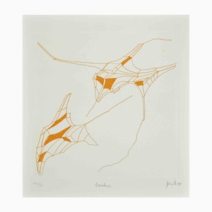 Achille Perilli, Phrasen, Düster, Radierung, 1999