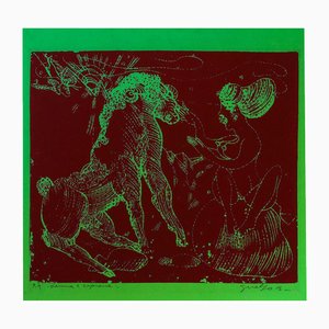 Guelfo Bianchini, Woman and Horse, Etching, 1970s