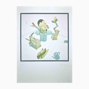 Luca Alinari, Figure on a Table, Screen Print, 1980s