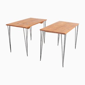 Vintage Architektur Tische im skandinavischen Design, 2er Set