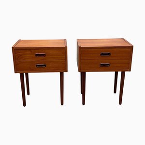 Tables de Chevet Mid-Century en Teck, Danemark, 1964, Set de 2