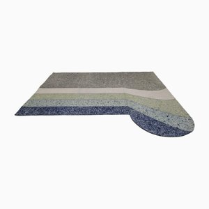 Shades Rounded Naiad Blue Rug by Patricia Urquiola for Gan