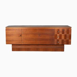 Credenza Japandi in noce, anni '70