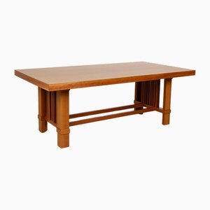 Taliesin Wooden Dining Table in Brown Cherry Wood by Frank Llyod Wright for Cassina