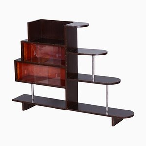 Art Deco Étagère in Oak & Chromed Steel, 1930s