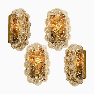 Amber Glass Bubble Wall Sconces by Helena Tynell for Limburg, 1960s