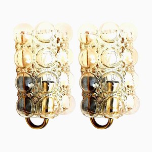 Glass Wall Lights attributed to Helena Tynell for Glashütte Limburg, 1960s, Set of 2