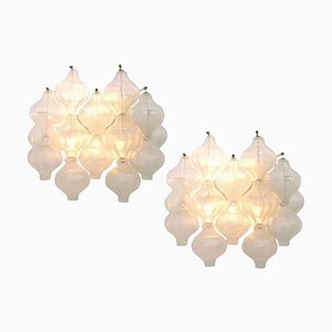 Apliques de pared Tulipan atribuidos a JT Kalmar para Kalmar, años 60. Juego de 2