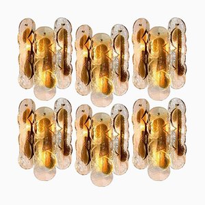 Citrus Swirl Ice Glas Wandlampen von JT Kalmar, 1969