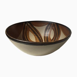 Modernist Ceramic Bowl with Leaves by Kähler for Herman August Kähler, 1970s
