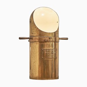 Ship Binnacle Table Lamp in Patinated Brass from H. Hughes & Son, 1920s