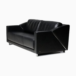 Model 350 Black Leather Sofa from Rolf Benz, 2008