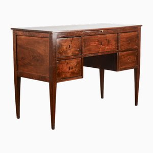 Secretaire with 5 Drawers and Retractable Writing Desk in Italian Walnut, 19th Century