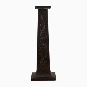 Column in Ebonized Wood Engraved on the Front, Italy, 1920