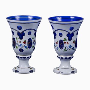 Böhmische handverzierte Kristallgläser, 2 . Set