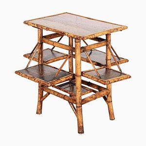 19th Century French Bamboo & Lacquer Side Table, 1870