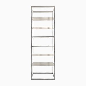 Estantería de cromo y vidrio ahumado de Roche Bobois