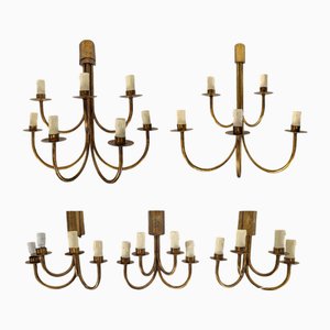 Vintage Wall Lights from DLG Royere, Set of 5