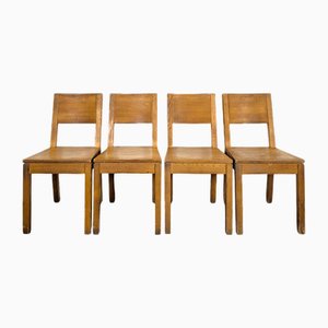 Vintage Fir Chairs, Set of 4