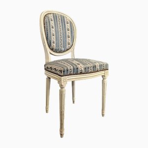 White Lacquered Louis XVI Style Medallion Chair